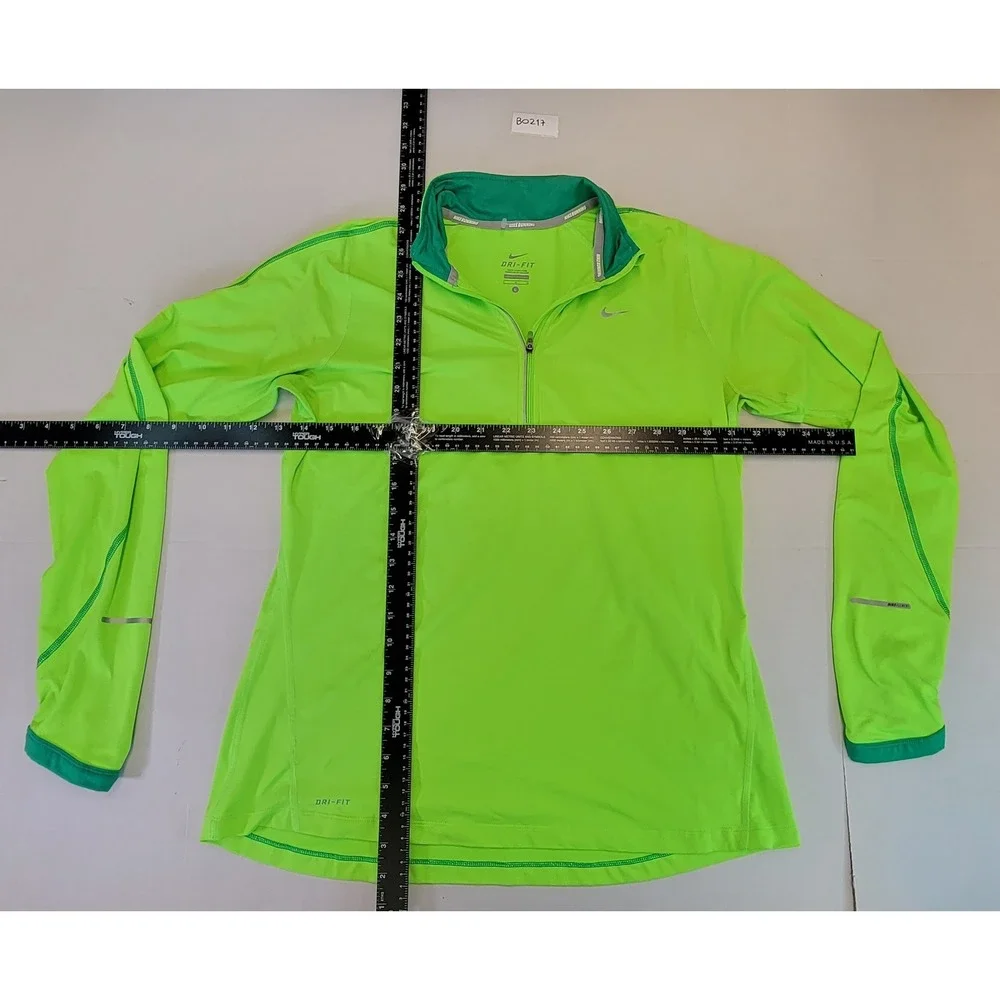 Nike Dri-FIT‎ Running Top Women's Long Sleeve Quarter Zip Green Size L